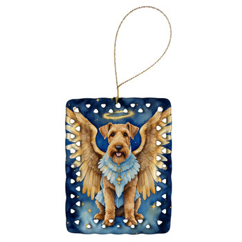 Airedale Terrier My Angel Porcelain Christmas Ornament product image at NuMercy