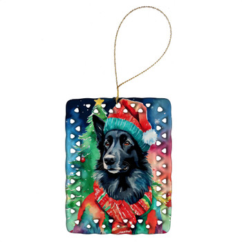 Belgian Sheepdog Christmas Porcelain Ornament product image at NuMercy