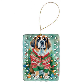 Saint Bernard Christmas Porcelain Ornament DAC3612 product image at NuMercy