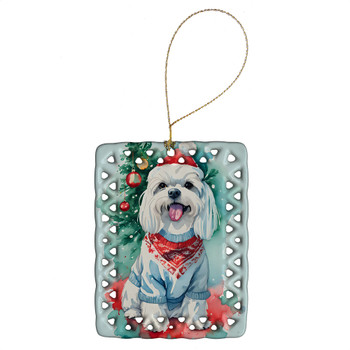 Maltese Christmas Porcelain Ornament DAC3518 product image at NuMercy