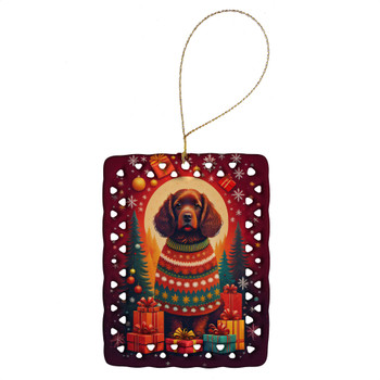 American Water Spaniel Holiday Christmas Porcelain Ornament product image at NuMercy