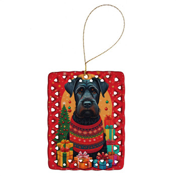 Giant Schnauzer Holiday Christmas Porcelain Ornament product image at NuMercy