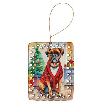Boxer Christmas Porcelain Ornament DAC3398 product image at NuMercy
