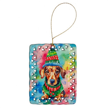 Dachshund Christmas Porcelain Ornament DAC3434 product image at NuMercy