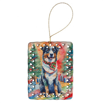 Australian Shepherd Christmas Porcelain Ornament DAC3337 product image at NuMercy