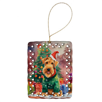 Airedale Terrier Christmas Porcelain Ornament DAC3323 product image at NuMercy