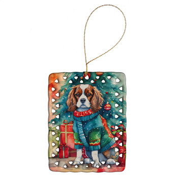 Cavalier Spaniel Christmas Porcelain Ornament DAC3412 product image at NuMercy