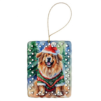 Tibetan Mastiff Christmas Porcelain Ornament DAC3669 product image at NuMercy