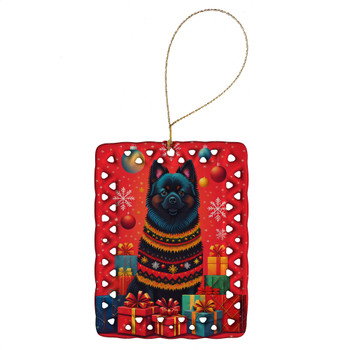 German Spitz Holiday Christmas Porcelain Ornament product image at NuMercy