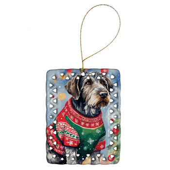 German Wirehaired Pointer Christmas Porcelain Ornament DAC3471 product image at NuMercy