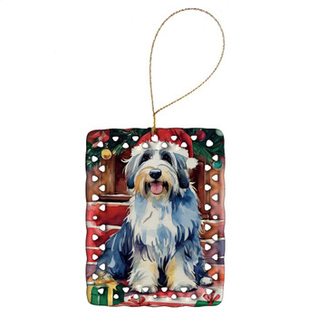 Bearded Collie Christmas Porcelain Ornament DAC3354 product image at NuMercy