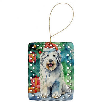 Old English Sheepdog Christmas Porcelain Ornament DAC3545 product image at NuMercy
