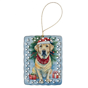 Yellow Labrador Retriever Christmas Porcelain Ornament DAC3505 product image at NuMercy
