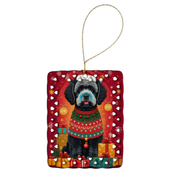 Portuguese Water Dog Holiday Christmas Porcelain Ornament product image at NuMercy