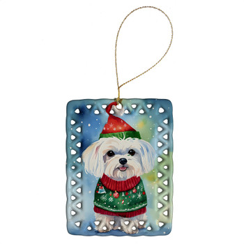 Maltese Christmas Porcelain Ornament DAC3520 product image at NuMercy