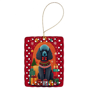 Poodle Holiday Christmas Porcelain Ornament DAC3140 product image at NuMercy