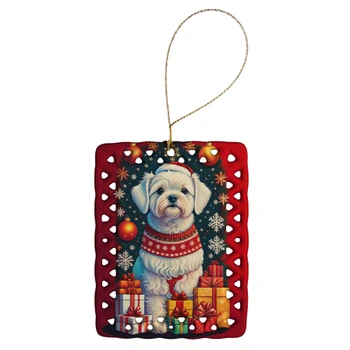 Maltese Holiday Christmas Porcelain Ornament product image at NuMercy