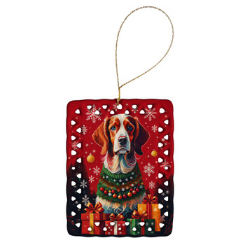 Brittany Spaniel Holiday Christmas Porcelain Ornament product image at NuMercy