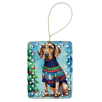 Coonhound Christmas Porcelain Ornament product image at NuMercy