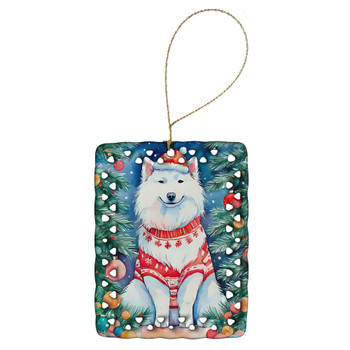 Samoyed Christmas Porcelain Ornament DAC3620 product image at NuMercy