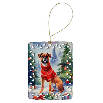 Boxer Christmas Porcelain Ornament DAC3397 product image at NuMercy