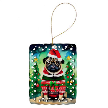 Pug Christmas Porcelain Ornament DAC3587 product image at NuMercy