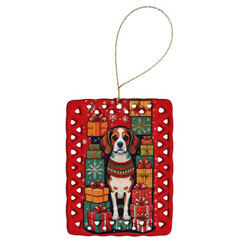 Beagle Holiday Christmas Porcelain Ornament product image at NuMercy