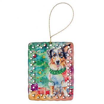 Australian Shepherd Christmas Porcelain Ornament DAC3338 product image at NuMercy