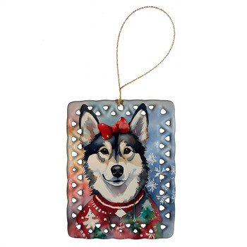 Alaskan Klee Kai Christmas Porcelain Ornament product image at 
