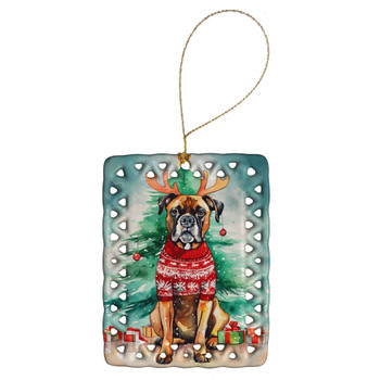 Boxer Christmas Porcelain Ornament DAC3394 product image at NuMercy