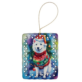American Eskimo Christmas Porcelain Ornament DAC3332 product image at NuMercy