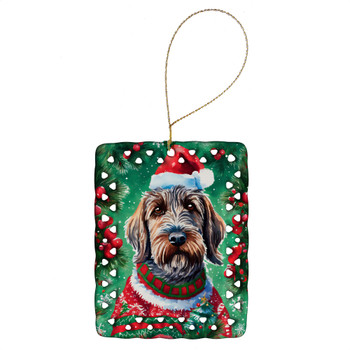 Wirehaired Pointing Griffon Christmas Porcelain Ornament DAC3691 product image at NuMercy