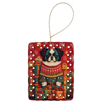 Japanese Chin Holiday Christmas Porcelain Ornament product image at NuMercy