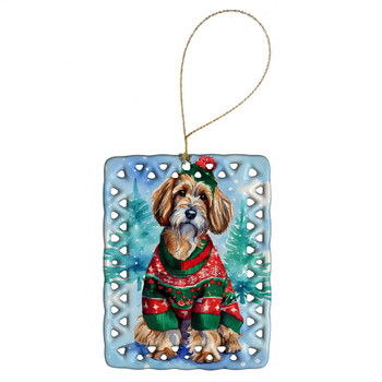 Petit Basset Griffon Vendeen Christmas Porcelain Ornament DAC3559 product image at NuMercy