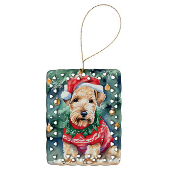 Lakeland Terrier Christmas Porcelain Ornament product image at NuMercy