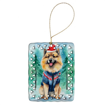 Keeshond Christmas Porcelain Ornament DAC3491 product image at NuMercy