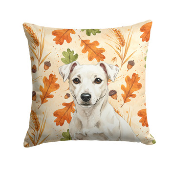 White Jack Russell Terrier Heirloom Fall Throw Pillow 14" x 14" product image at NuMercy