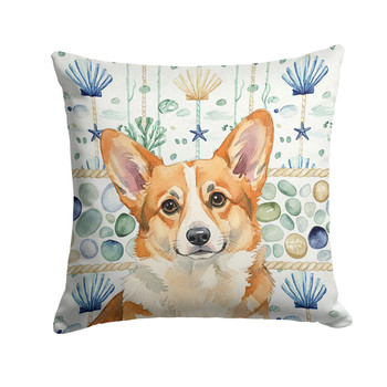 Corgi Coastal Sea Glass Throw Pillow 14" x 14" product image at NuMercy