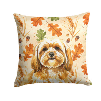 Gold Lhasa Apso Heirloom Fall Throw Pillow 14" x 14" product image at NuMercy