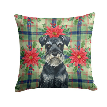 Standard Schnauzer Christmas Poinsettias Throw Pillow 14" x 14" product image at NuMercy