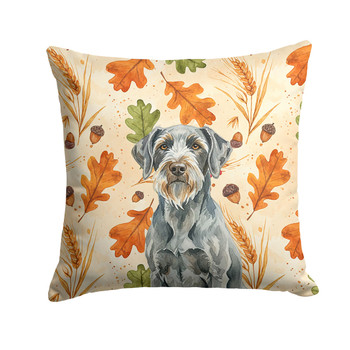 Steel Gray Wirehaired Pointing Griffon Heirloom Fall Throw Pillow 14" x 14" product image at NuMercy