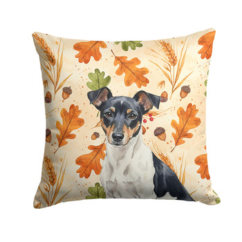Black and White Rat Terrier Heirloom Fall Throw Pillow 14" x 14" product image at NuMercy