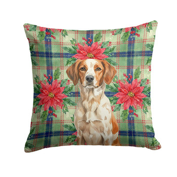 Roan Brittany Christmas Poinsettias Throw Pillow 14" x 14" product image at NuMercy