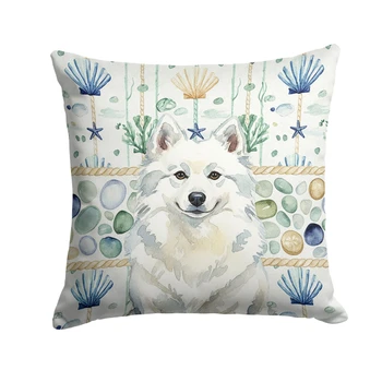 American Eskimo Coastal Sea Glass Throw Pillow 14" x 14" product image at NuMercy