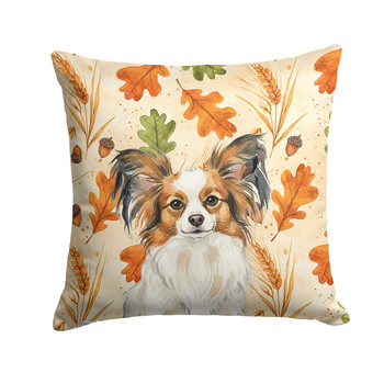 White with Sable Papillon Heirloom Fall Throw Pillow 14" x 14" product image at NuMercy