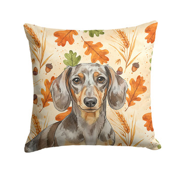 Dapple Dachshund Heirloom Fall Throw Pillow 14" x 14" product image at NuMercy