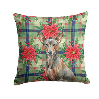 Xoloitzcuintli Christmas Poinsettias Throw Pillow 14" x 14" product image at NuMercy