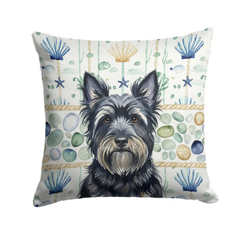 Black Skye Terrier Coastal Sea Glass Throw Pillow 14" x 14" product image at NuMercy