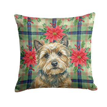 Cairn Terrier Christmas Poinsettias Throw Pillow 14" x 14" product image at NuMercy