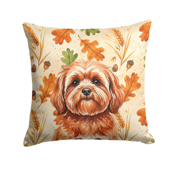 Red Lhasa Apso Heirloom Fall Throw Pillow 14" x 14" product image at NuMercy